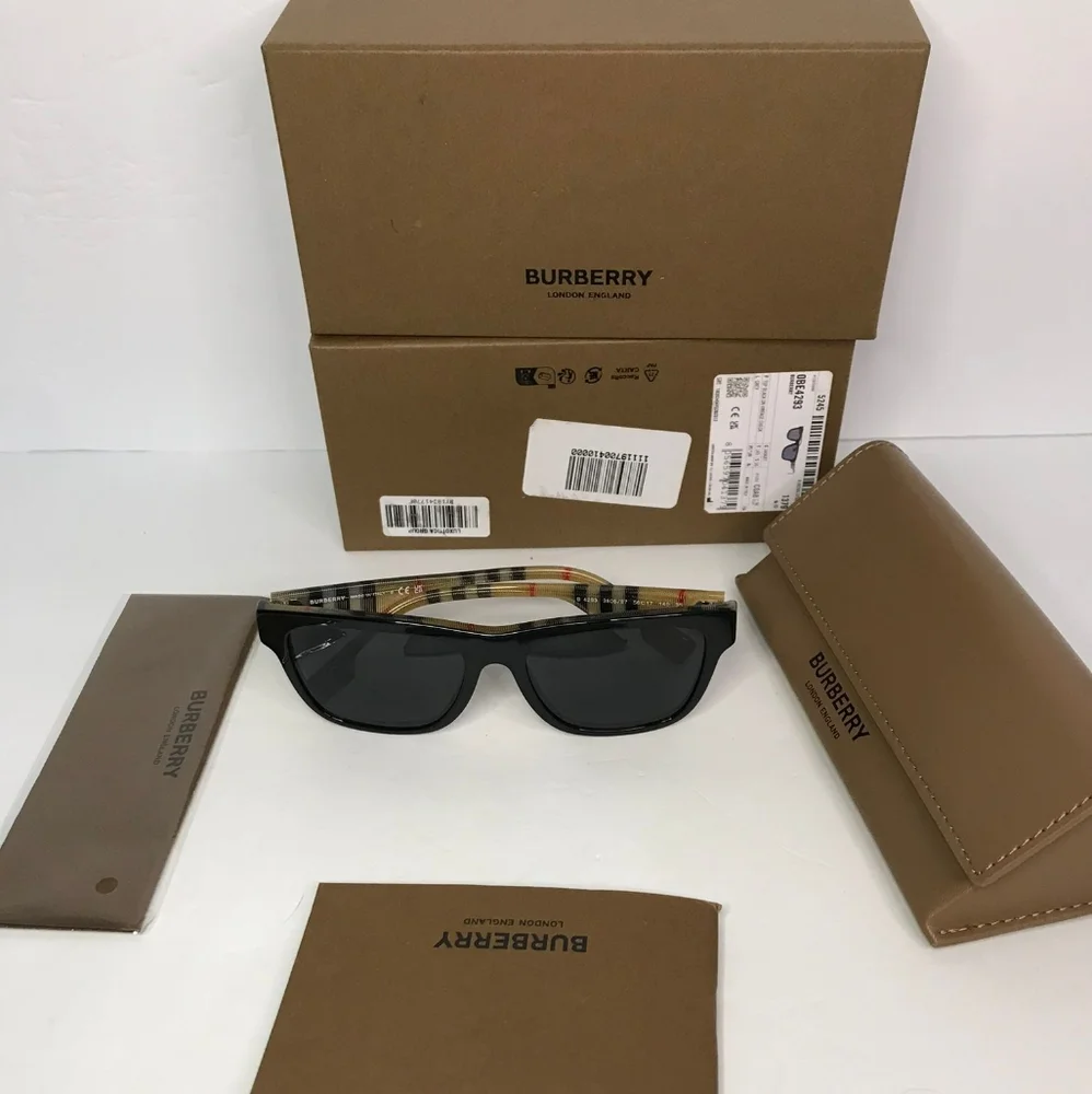 New - 💯 Original Burberry Grey Square Men's Sunglasses BE4293 380687 56.